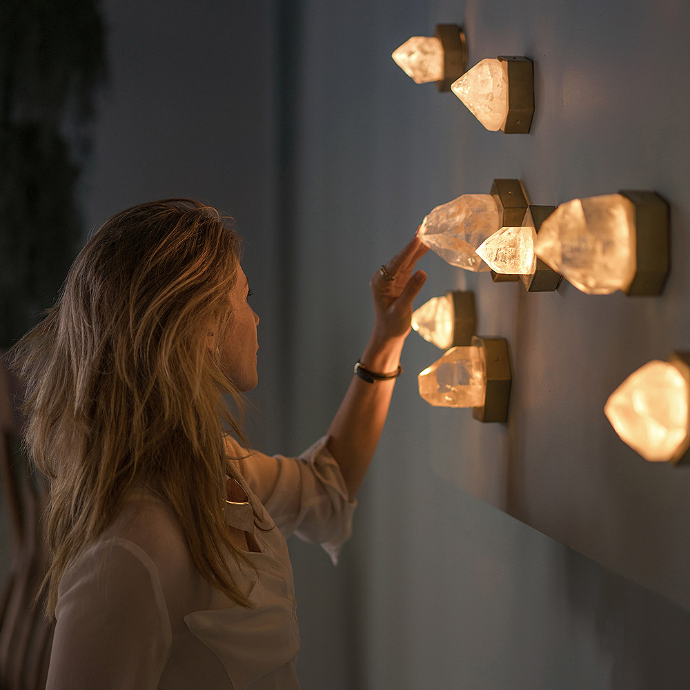 One-of-a-kind crystal luminary by Colors of Design Group