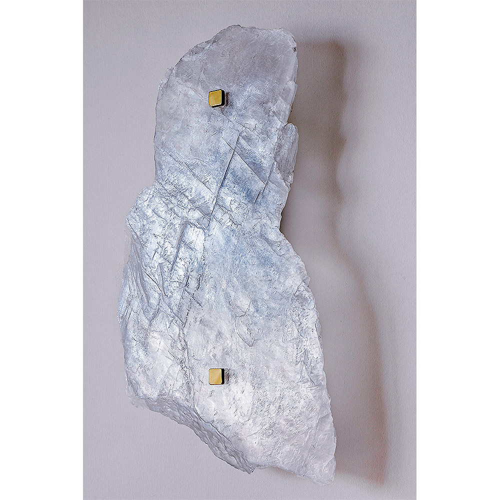 Selenite sconce illuminated