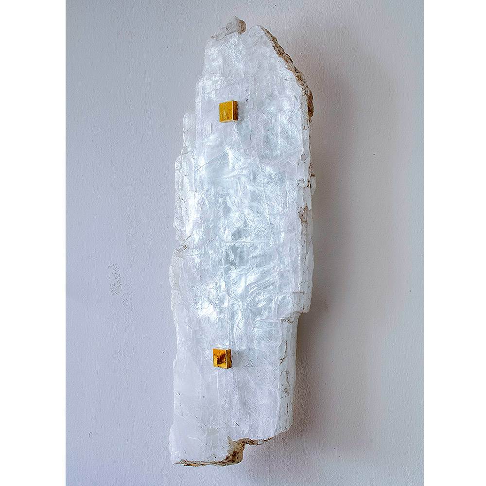 Pair of selenite sconces