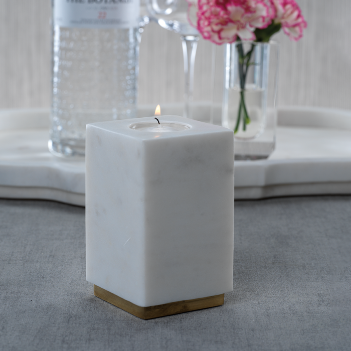 White Marble Candle Holder | Interior Design, Furniture & Home Decor Online Store. Unique Accents Decor. Gift Cards Available | Colors of Design, Interior Design Services