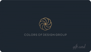 Tarjeta de regalo. Compras en línea Colors of Design Group. Diseño de interiores, Miami Florida